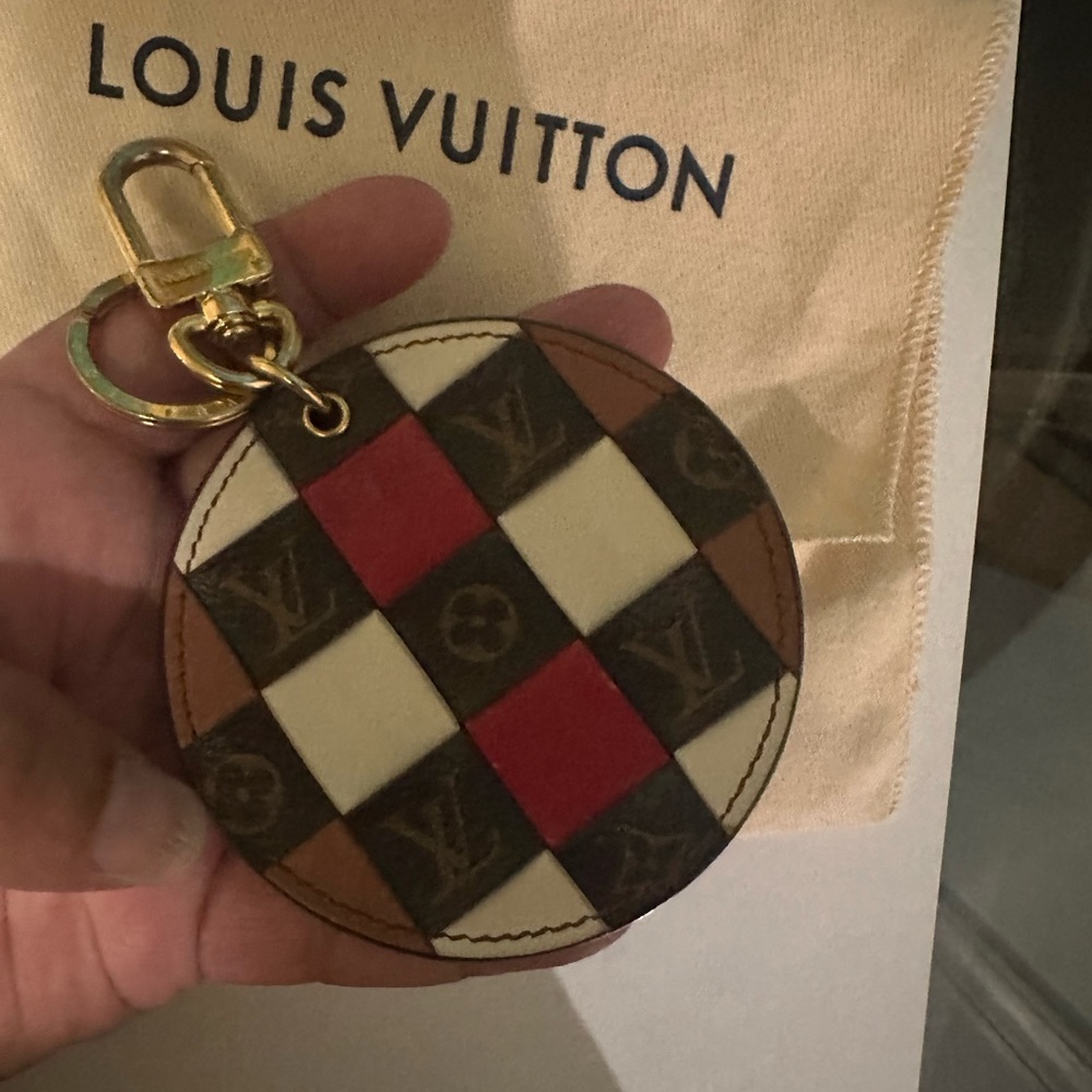 Louis Vuitton Portecle Monagram Check Keyring Bag Charm